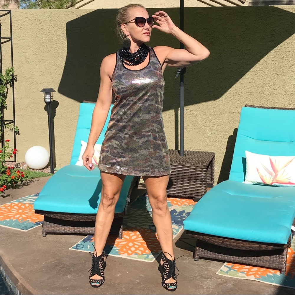 Betsey Johnson Sparkling Camouflage Mini Dress - Picture 4 of 8